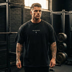 Grit & Grace BLESSED acid wash oversized faith tee, men's gym and streetwear apparel